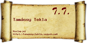 Tamássy Tekla névjegykártya